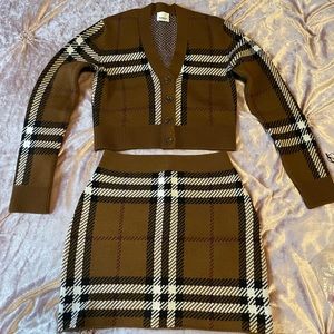 Burberry Keelan sweater and Kiandra sweater skirt set